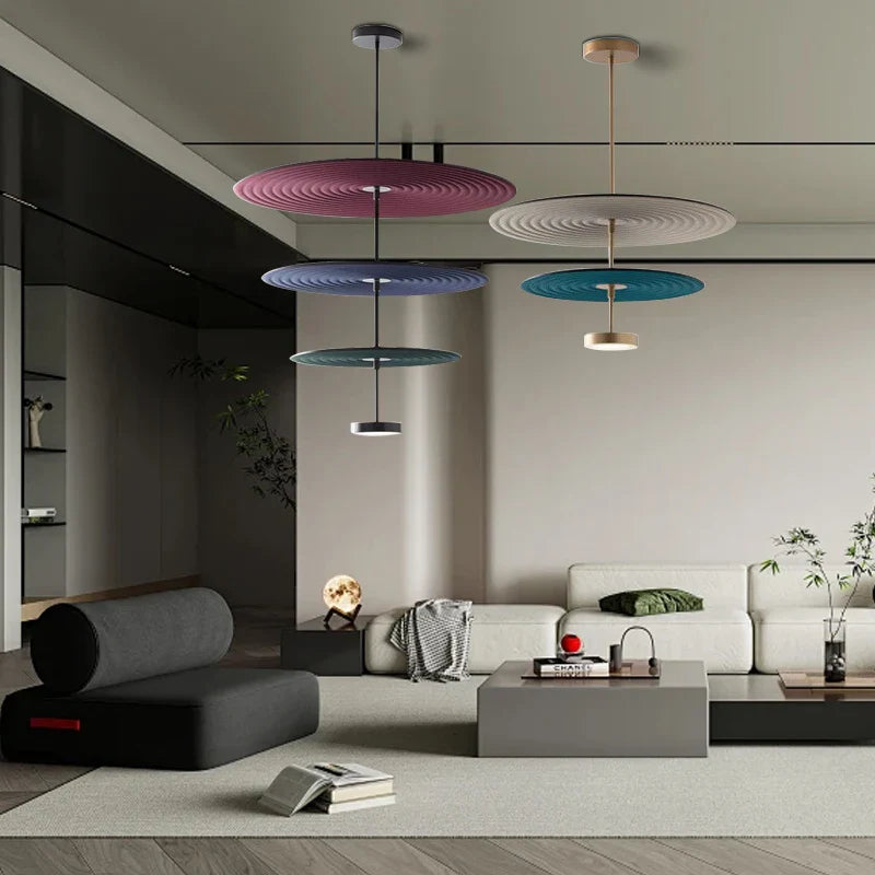 Afralia™ Cotton Round LED Pendant Lights Green Red Art Decoration Offices Bedrooms