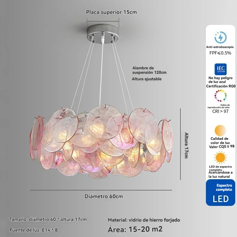 Afralia™ Pink Murano Crystal Chandelier - French Vintage Pendant Light for Home Decor