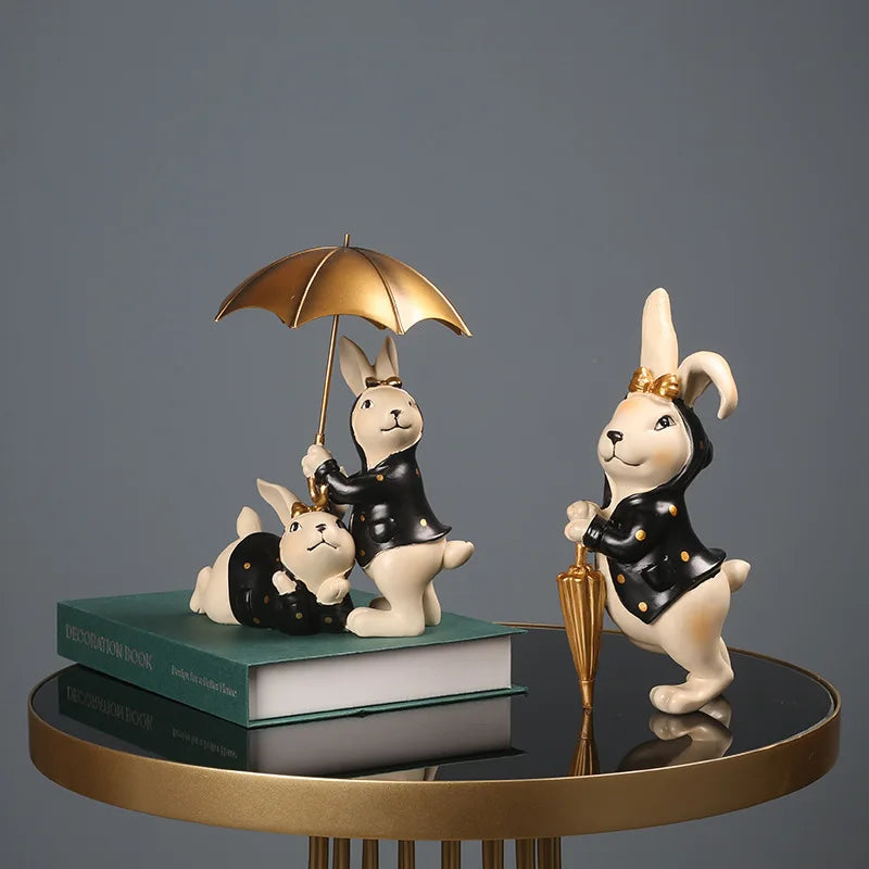 Afralia™ Nordic Rabbit Sculpture: Elegant Home Office Desk Decoration & Wedding Gift
