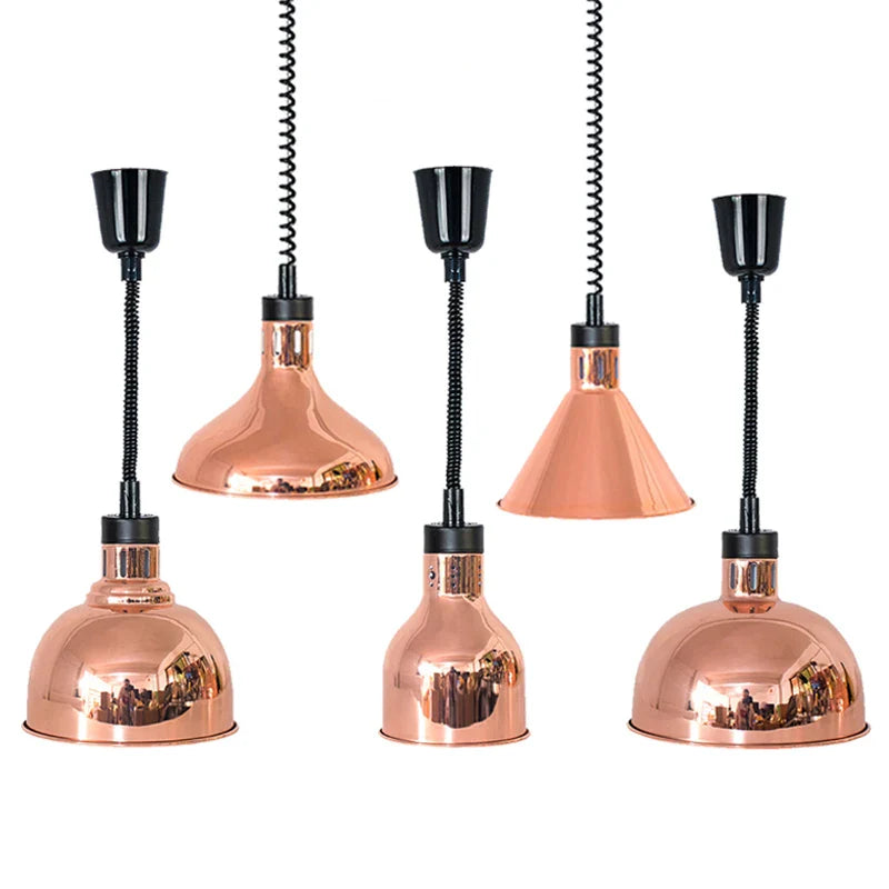 Afralia™ Electric Food Heat Lamp: Telescopic Pendant Light for Restaurant's Kitchen Fixtures