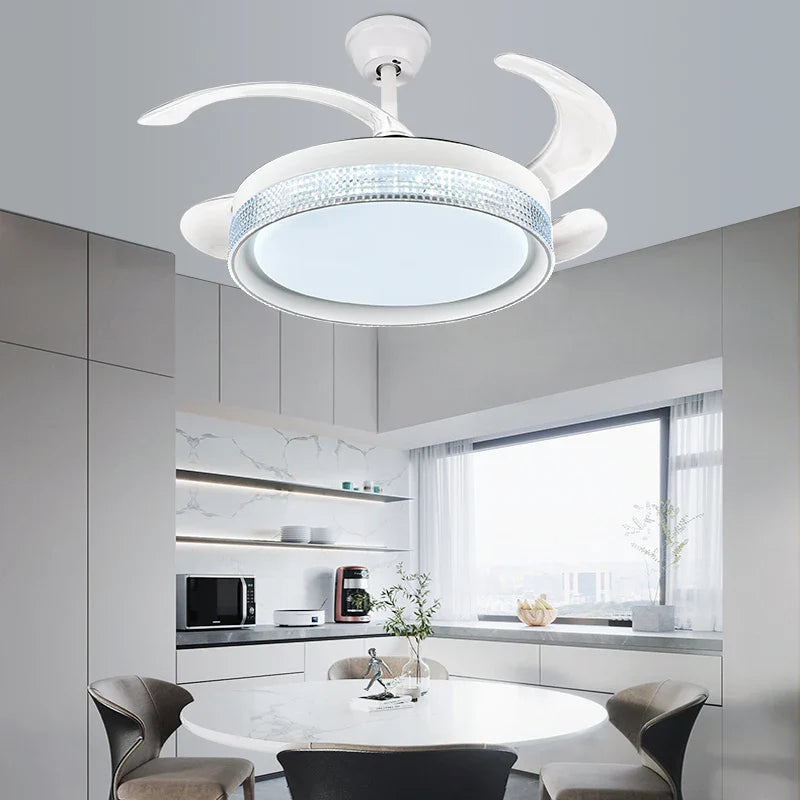 Afralia™ Invisible Chandelier LED Ceiling Fan with Light: High-Quality & Wholesale Price