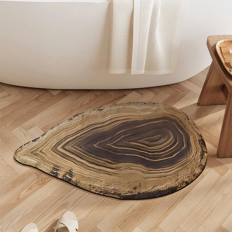 Afralia™ Wood Grain Diatom Bathroom Mat | Non Slip Water Absorbing Floor Rug