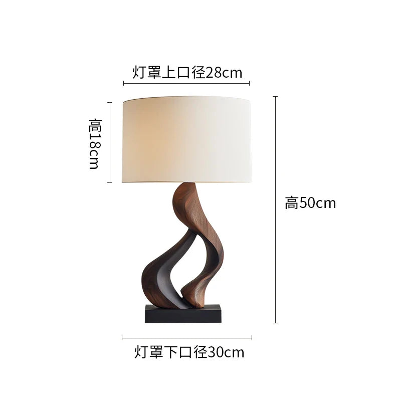 Afralia™ Solid Wood Table Lamp for Living Room, Study, Bedroom, Art Lighting
