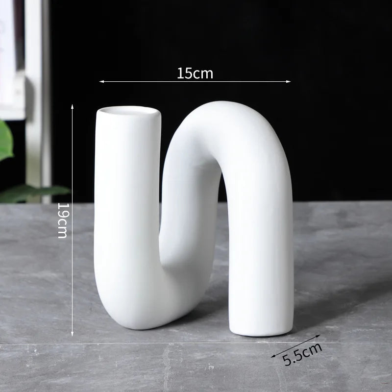 Afralia™ Twisted Pipeline Ceramic Sculpture Desk Decoration Statement Piece