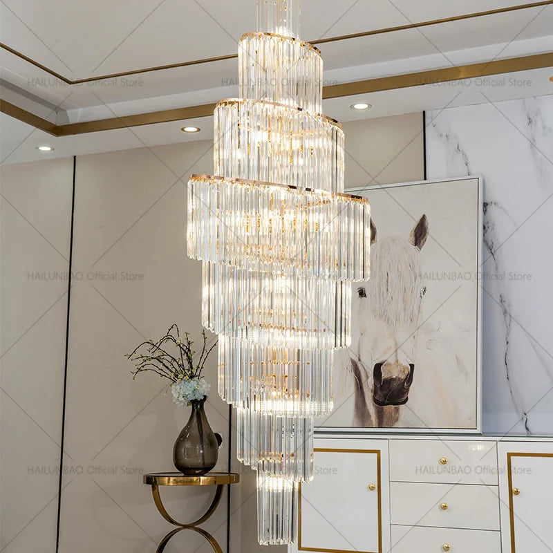 Afralia™ Crystal Chandelier for Penthouse Villa Living Room - Modern Light Luxury Design