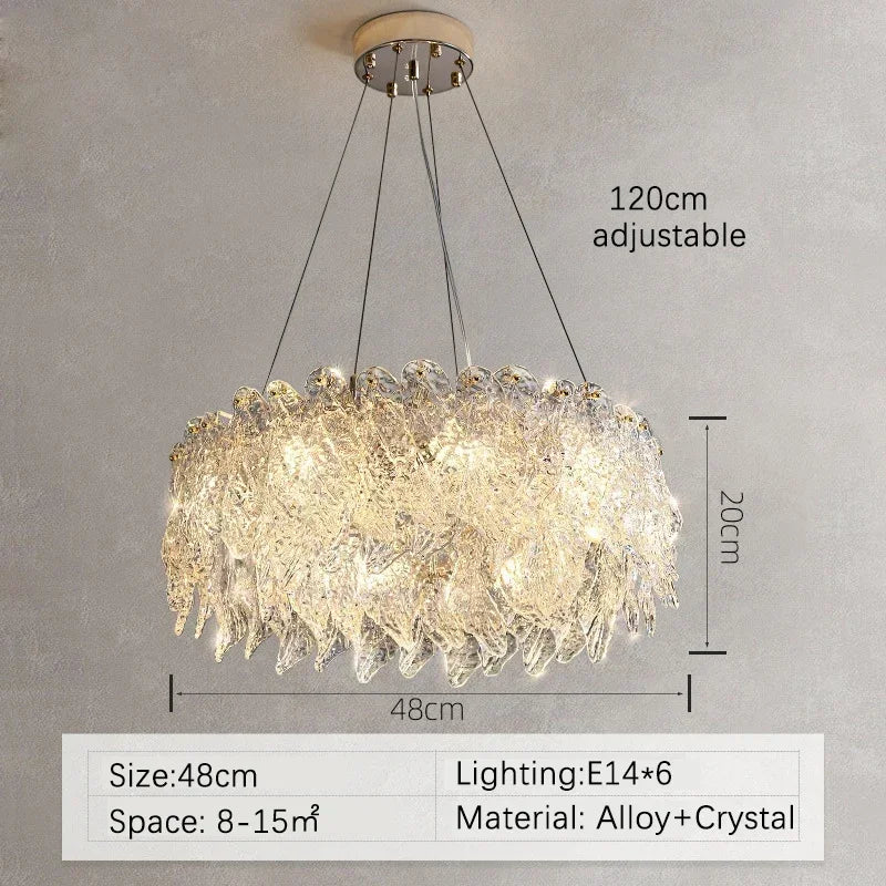 Afralia™ Glass Petal LED Chandelier for Bedroom Dining Living Room Lighting