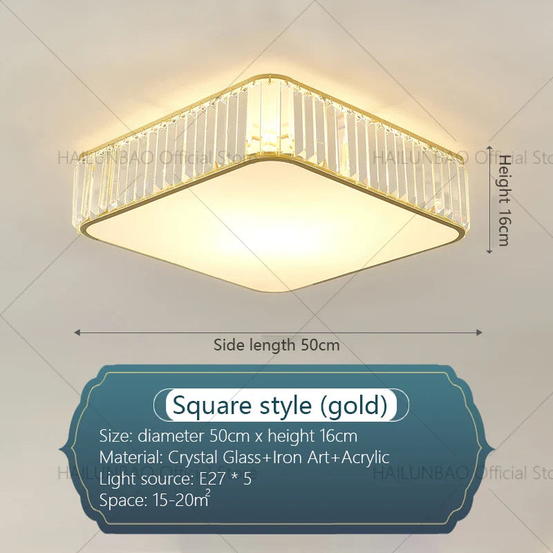 Afralia™ Crystal Zen Ceiling Light for Living Room, Bedroom, and Dining Room