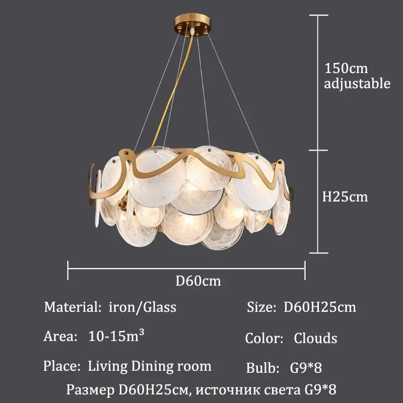Afralia™ Modern Clouds Glass Pendant Lights for Luxury Home Decor Lighting