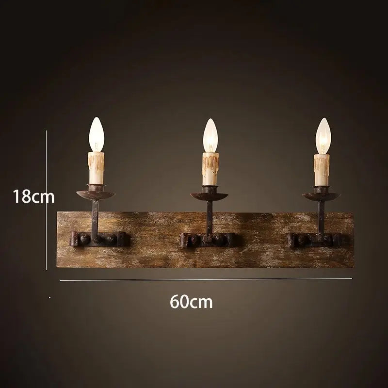 Afralia™ Country Retro Wall Light Solid Wood for Bedroom Living Room, Creative Lighting