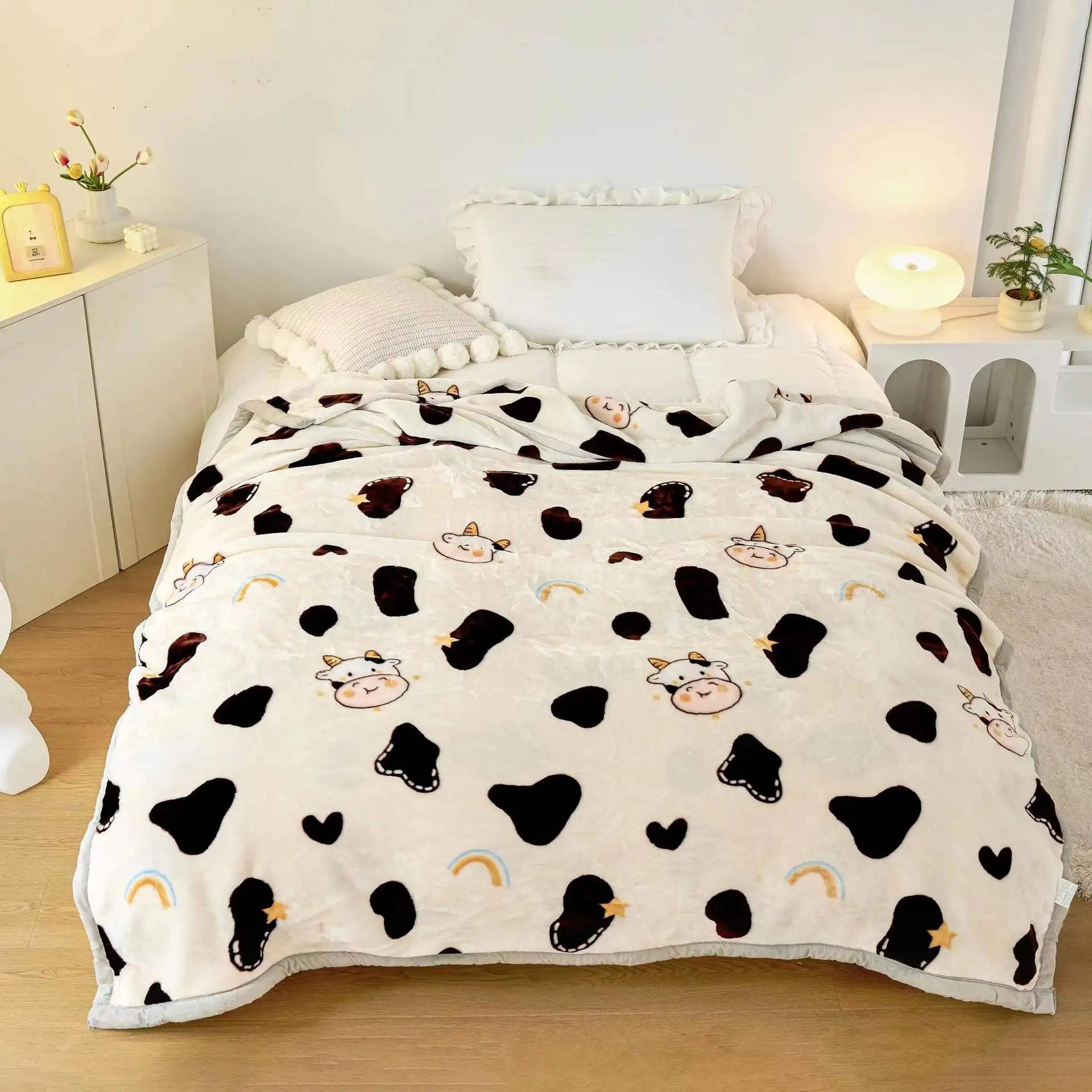 Afralia™ Double Layer Raschel Blankets: Soft Faux Fur Mink Throw for Beds