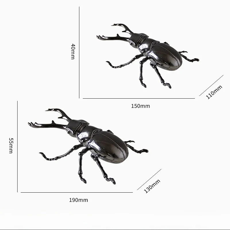 Afralia™ Silver Scarab Beetle Metal Figurine Home Decor Insect Sculpture