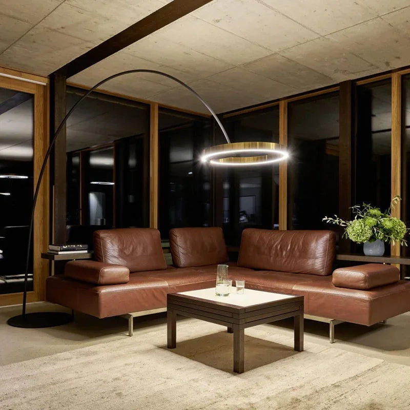Afralia™ Nordic Ring LED Floor Lamp - Modern Loft Standing Light for Home Decor