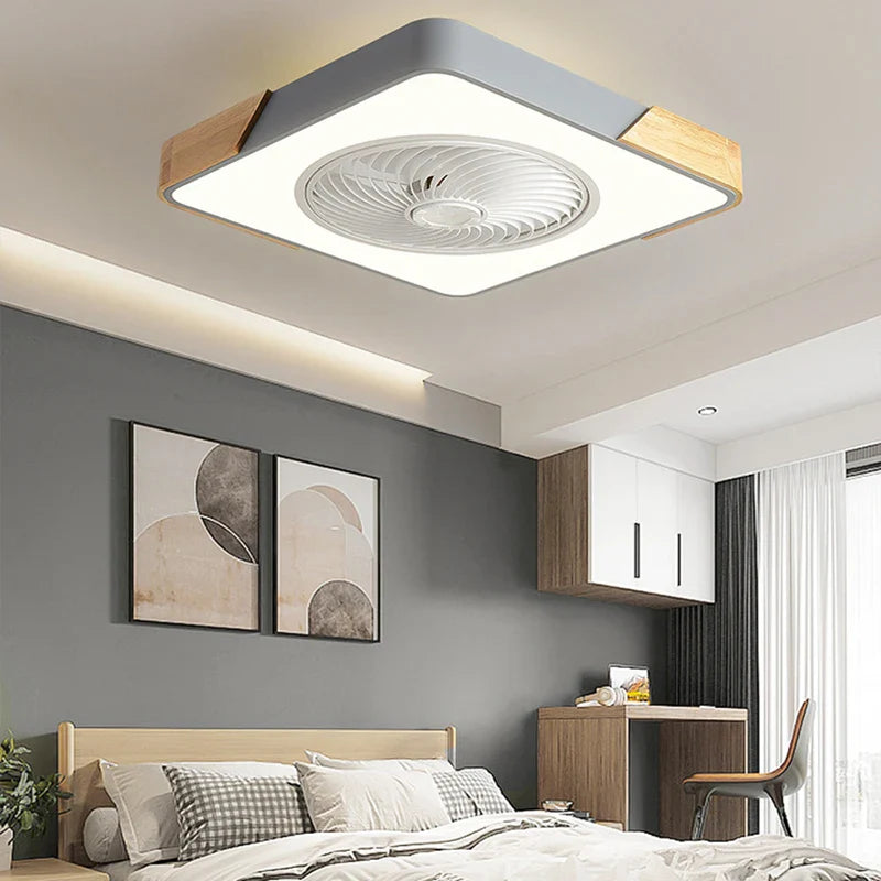 Afralia™ LED Ceiling Fan Light Dimmable App/Remote Control for Home Decor