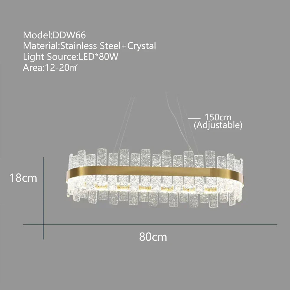 Afralia™ Crystal LED Chandelier: Gold/Black Luxury Pendant Lighting for Home