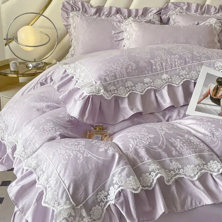 Afralia™ Silk Jacquard Bedding Sets: Summer Cool Quilt Cover Set, Various Sizes