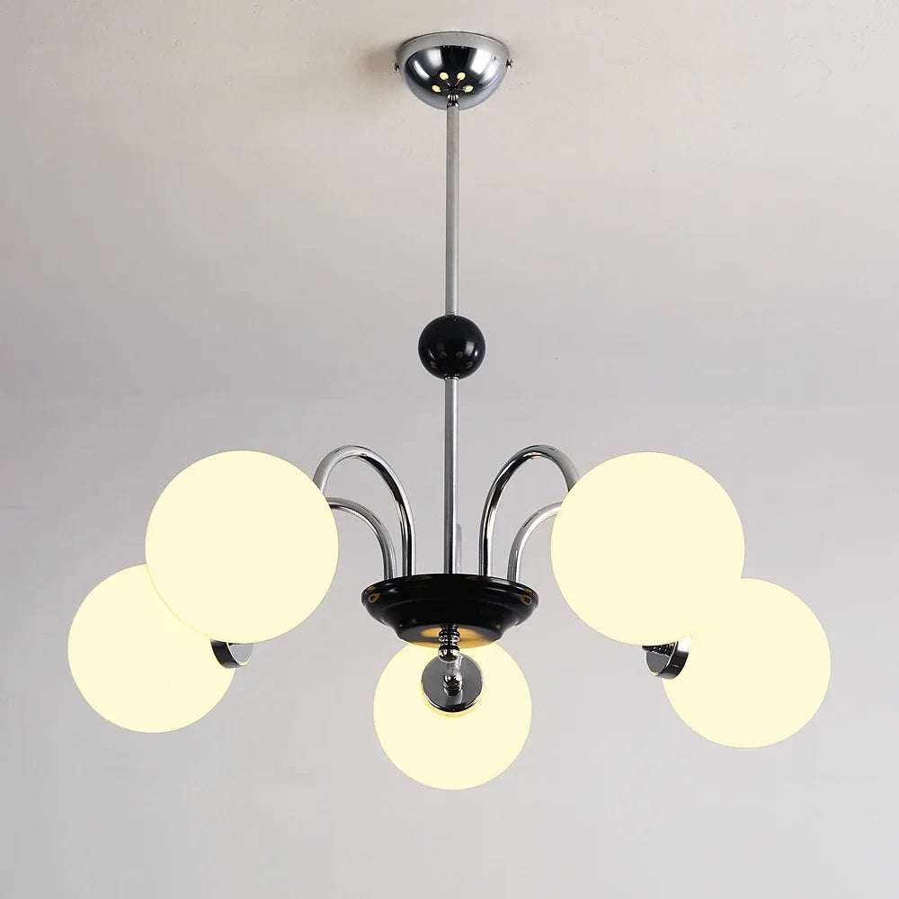 Afralia™ Vintage Iron Art Glass Chandelier LED Lighting Modern for Living/Dining/Bedroom