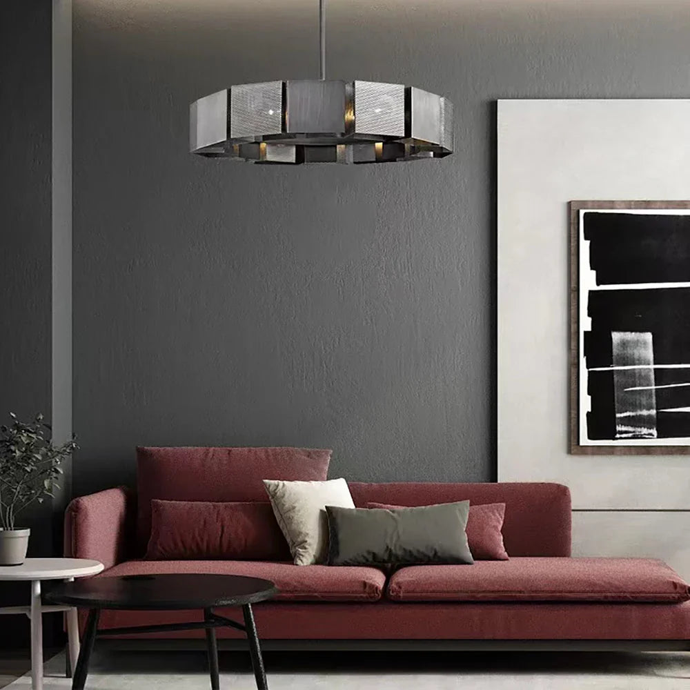 Afralia™ Black Metal Pendant Lights: Stylish LED Luxury Hanging Lamp for Home Decoration