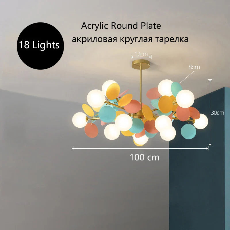 Afralia™ Flower Branch Series Chandelier: Multicolored Kids Room & Bedroom Lighting Fixtures