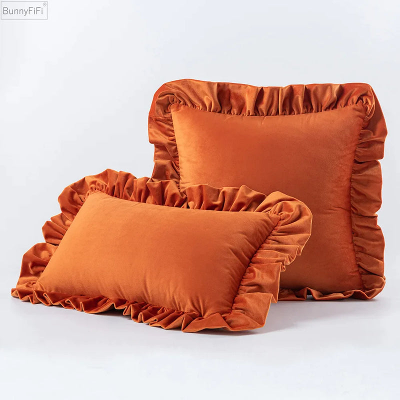 Afralia™ Velvet Cushion Cover for Sofa Office Car Soft Backrest Pillowcase