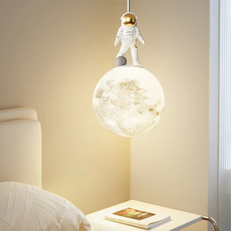 Afralia™ Astronaut Lunar Pendant Light Modern Minimalist TV Bedroom Decor