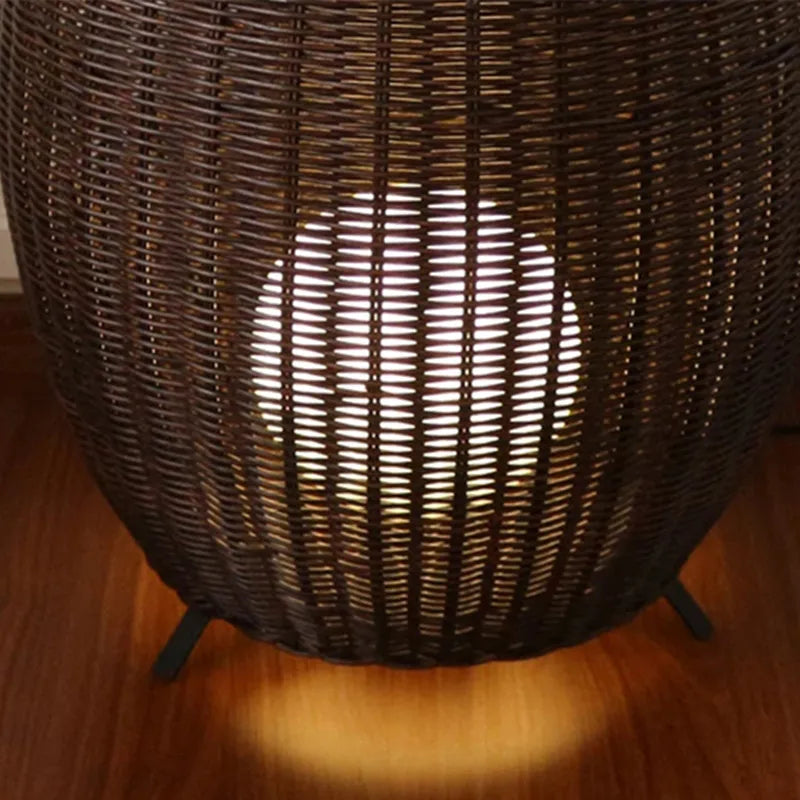 Afralia™ Lucide Colin Rattan Floor Lamp: Natural Handmade Light for Garden, Bedroom, Living Room