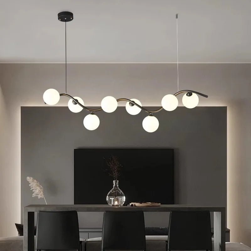 Afralia™ Modern Dine Room Pendant Light LED Chandelier Ceiling Lamp Interior Lighting