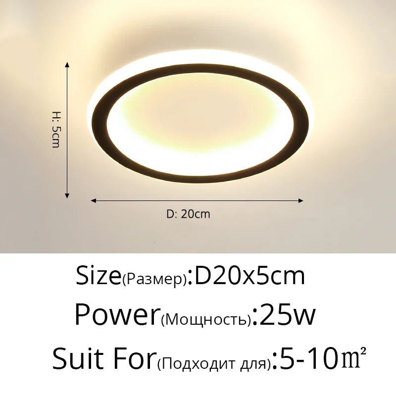 Afralia™ Square LED Ceiling Light 25cm Diameter for Home Kitchen Indoor Lighting