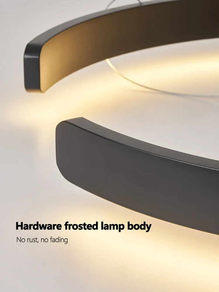 Afralia™ LED Ring Chandelier for Home Decor - Modern Nordic Style Lighting