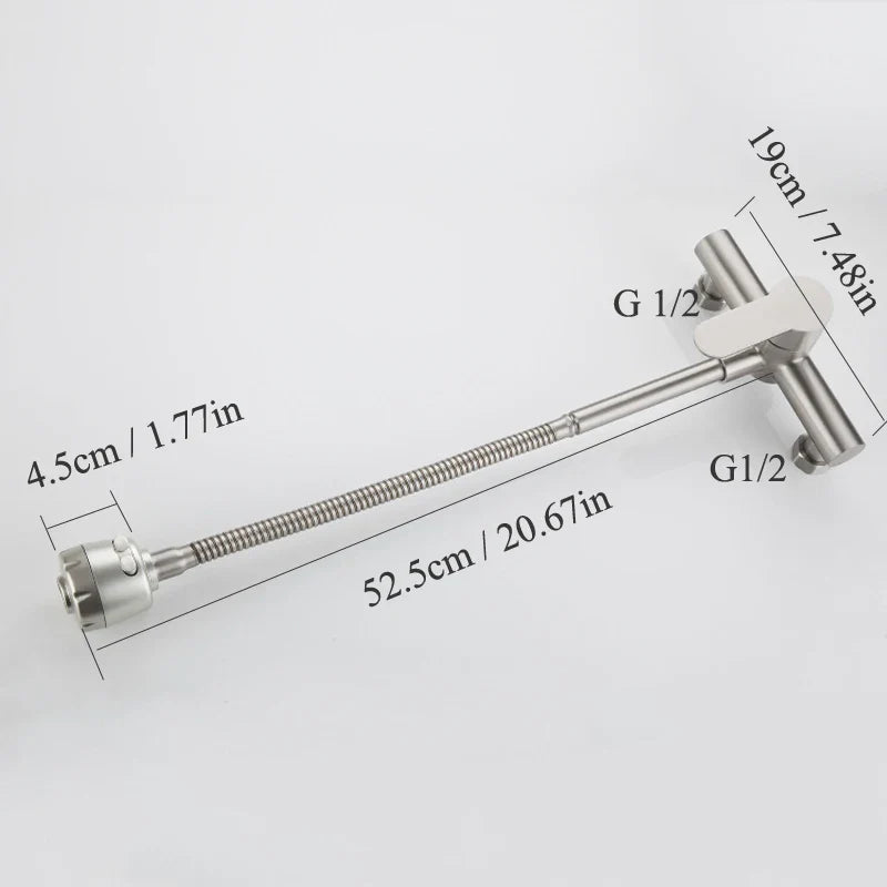 Afralia™ Stainless Steel Wall-Mounted Kitchen Sink Faucet with 2 Modes Mixer