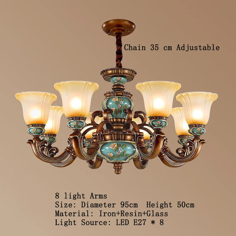Afralia™ Classical Resin Chandelier for Luxurious Living Room, Dining Room, and Bedroom Lighting