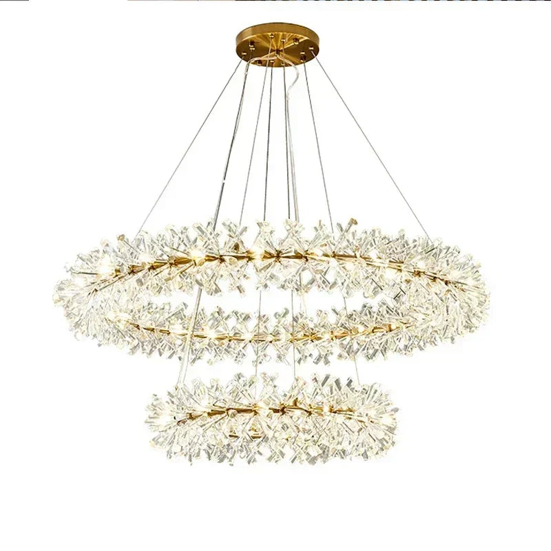 Afralia™ Luxury Crystal Chandelier LED Ceiling Light for Modern Living Room & Bedroom