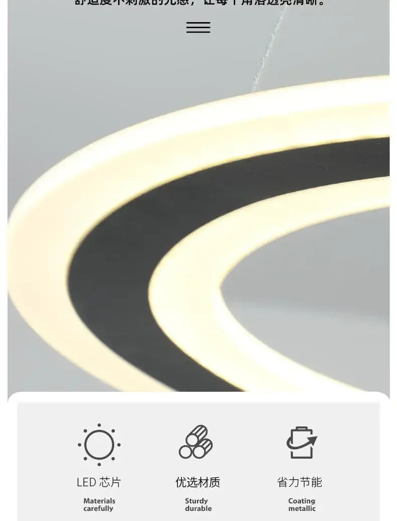 Afralia™ Nordic Design LED Bedroom Pendant Light Chrome - Minimalist Restaurant Chandelier