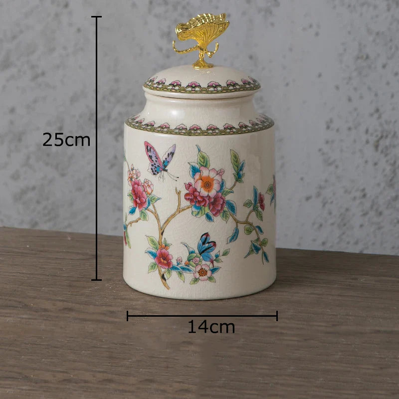 Afralia™ Dragonfly Lid Storage Jar - Round Cosmetic Jewelry Box Candy Pot Aroma Can