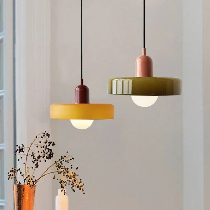 Afralia™ Nordic Glass Pendant Light: Modern Macaron-Inspired LED Fixture