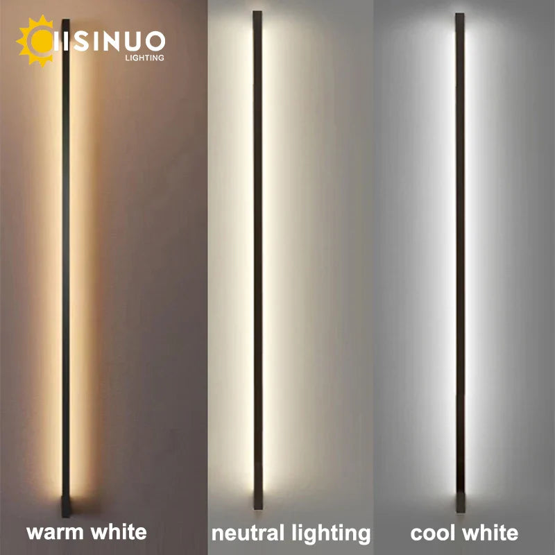 Afralia™ Modern LED Long Wall Lamp for Indoor Living Room Bedroom Background Lighting