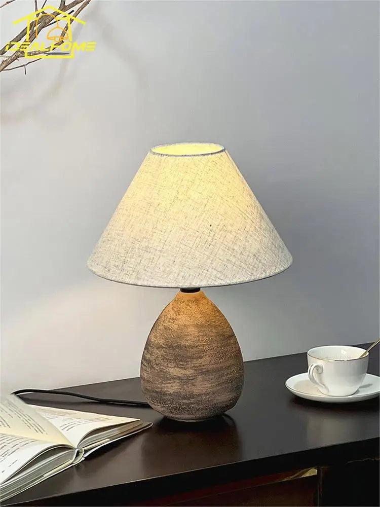 Afralia™ Ceramic Jar LED Table Lamp for Zen Art Decor in Living Room