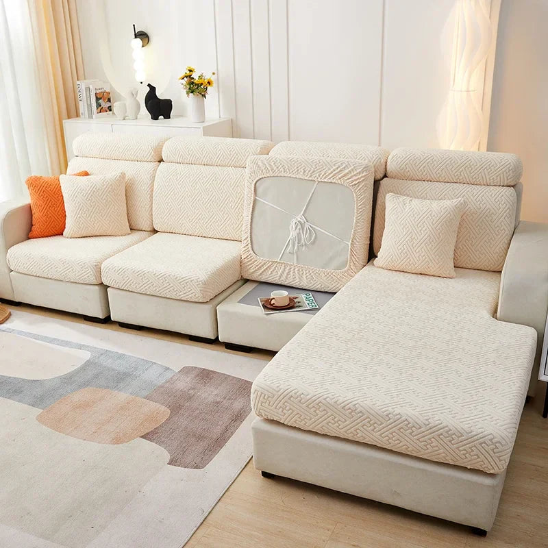 Afralia™ Velvet Sofa Cover Protector Polar Fleece Stretch Slipcovers