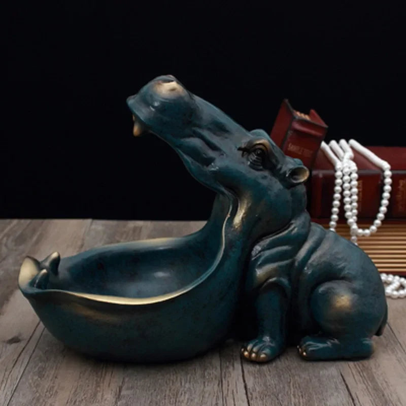 Afralia™ Hippo Key Box: Decorative Table Sculpture & Storage Solution for Home Ornament