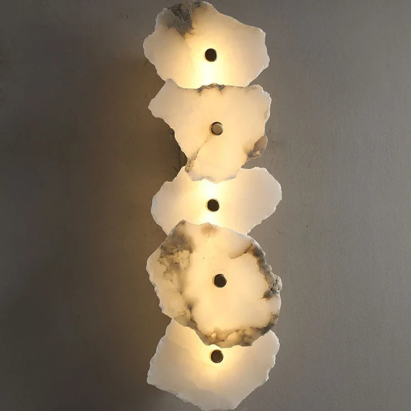 Afralia™ Metal Marble Wall Lamp: Modern Luxe LED Lighting for Bedroom, Living Room & TV Background