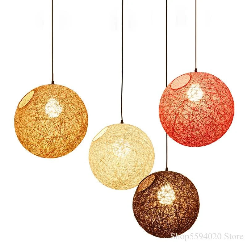 Afralia™ Modern Rattan Art Pendant Lights Hang Lamp for Living Room Kitchen Bar