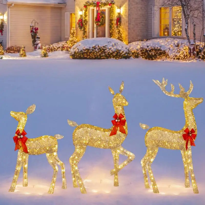 Afralia™ Christmas Reindeer Elk LED Light Outdoor Decor Sculpture