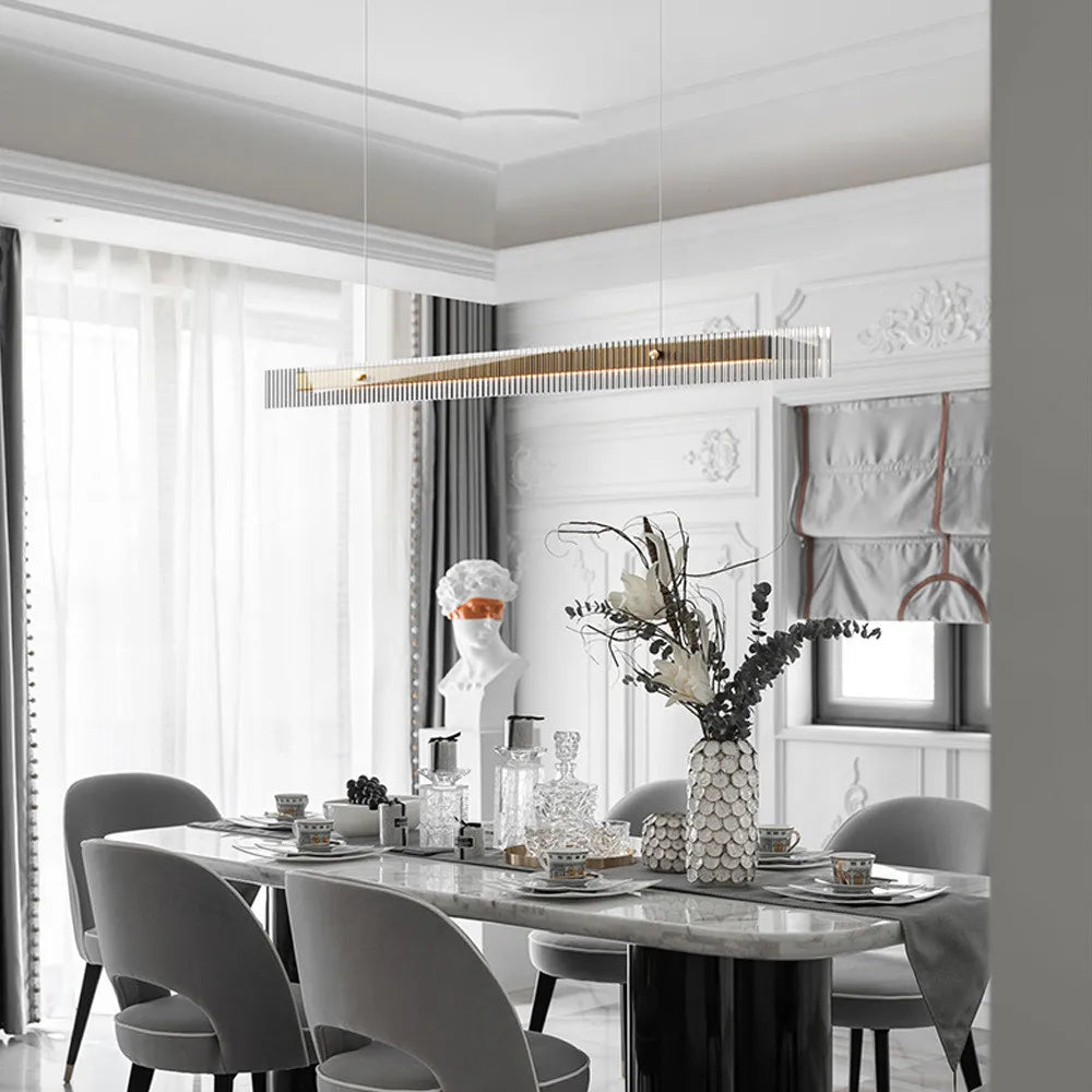 Afralia™ Minimalist LED Chandelier: Dimmable Pendant Lighting for Dining Table