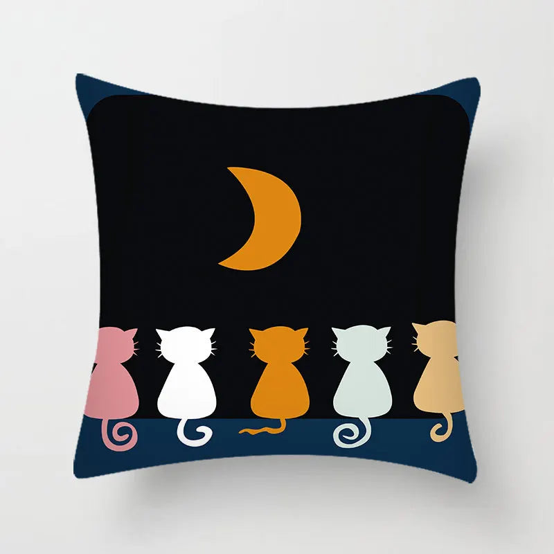Afralia™ Hello Cat Pillow Cover - Modern Design for Home Decor - Cute & Cozy