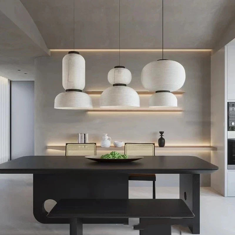 Afralia™ Rice Paper Pendant Chandelier for Living Room, Dining Room, Kitchen