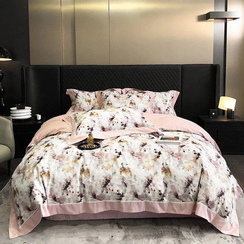 Afralia™ Sanded Cotton Bedding Set - Queen/King/Double Size - Printed Design