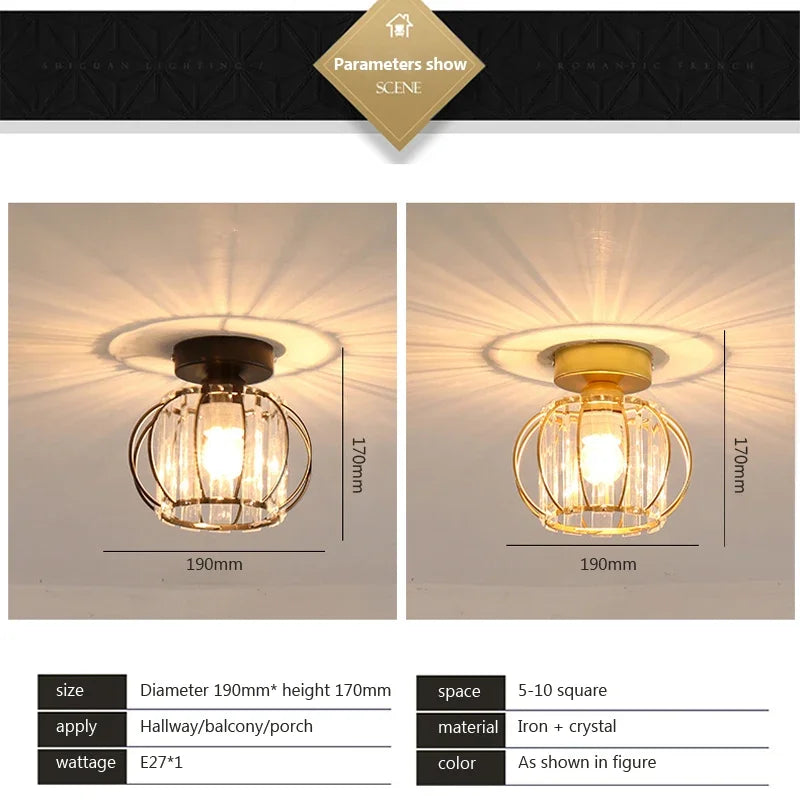 Afralia™ Modern LED Ceiling Light with Luxury Crystal Lampshade