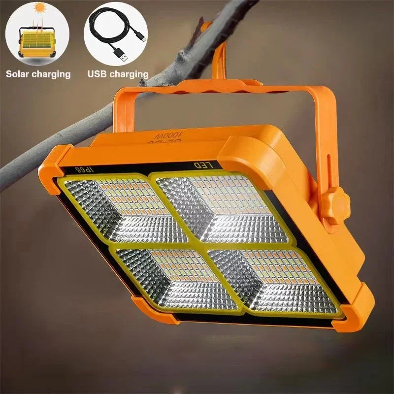 Afralia™ Solar Floodlight: Rechargeable Outdoor LED Spotlight for Construction, Portable Projector Floodlamp