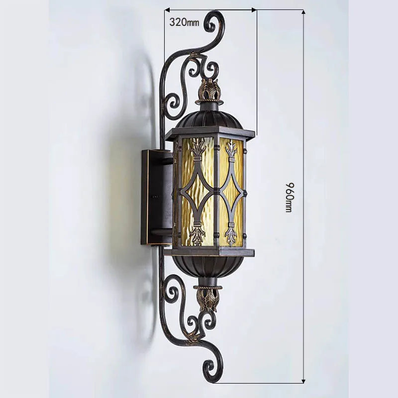 Afralia™ Outdoor  Vintage LED Wall Lamp for House Villa Gate Europe Retro Style