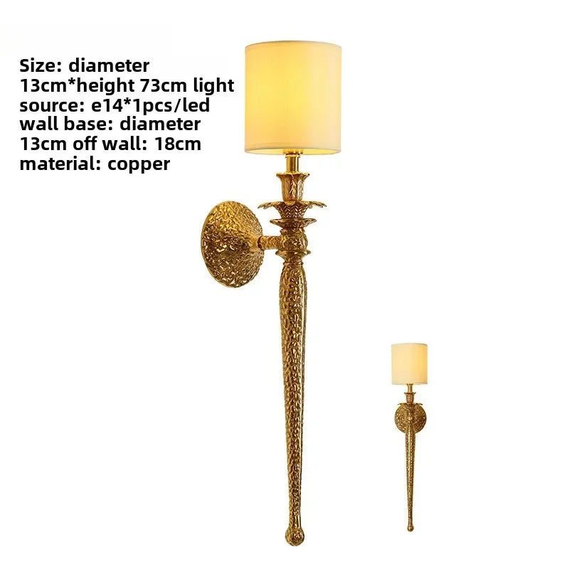 Afralia™ Copper Wall Lamp for Luxury Living Room TV Background, Bedroom, Staircase LED Lighting