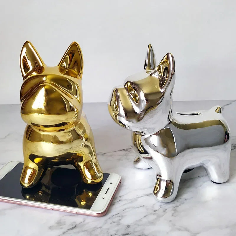 Afralia™ Luxury French Bulldog Piggy Bank for Modern Home Decor